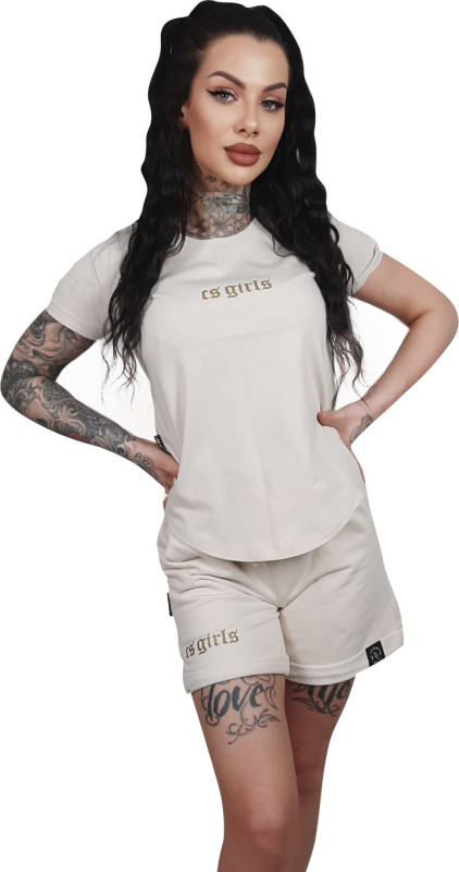 T-SHIRT DAMSKI PREMIUM CS GIRLS krem/złoto