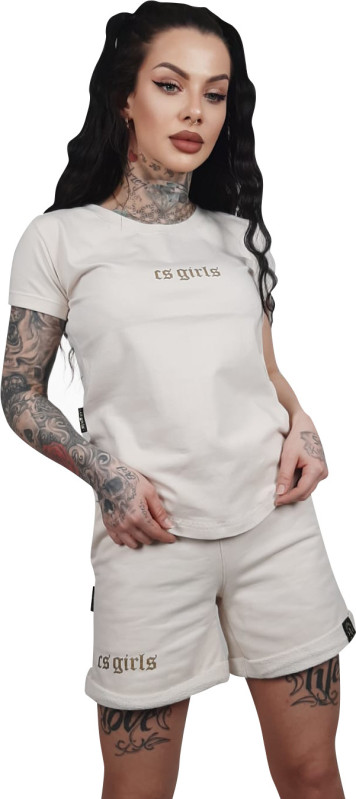 T-SHIRT DAMSKI PREMIUM CS GIRLS krem/złoto