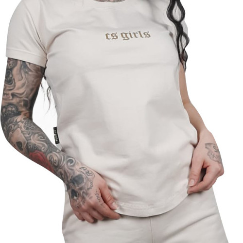 T-SHIRT DAMSKI PREMIUM CS GIRLS krem/złoto