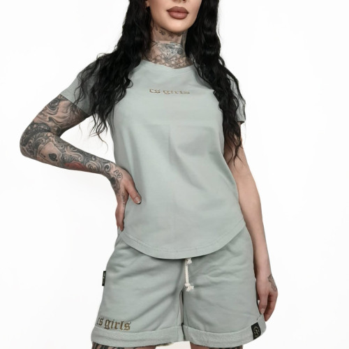 T-SHIRT DAMSKI PREMIUM CS GIRLS mięta/złoto