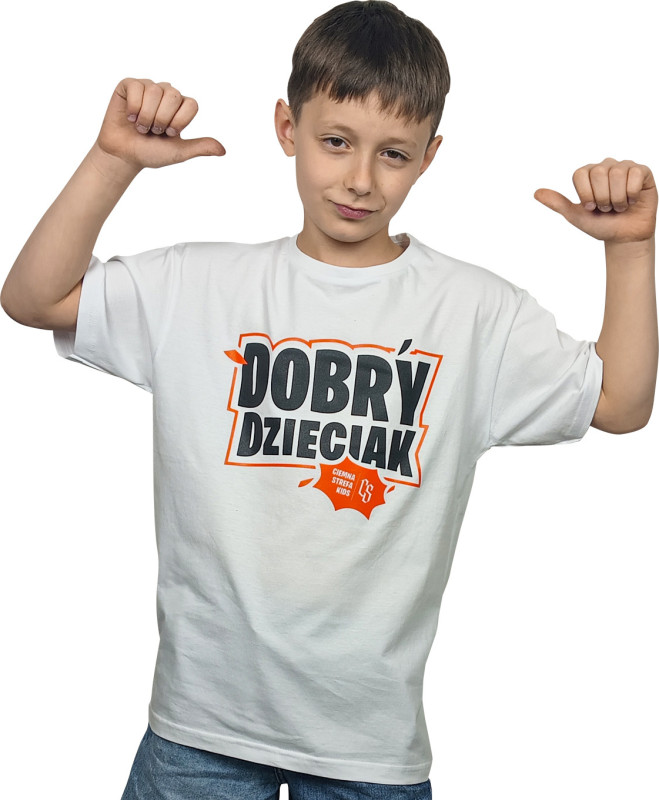 T-SHIRT DOBRY DZIECIAK / BIAŁY