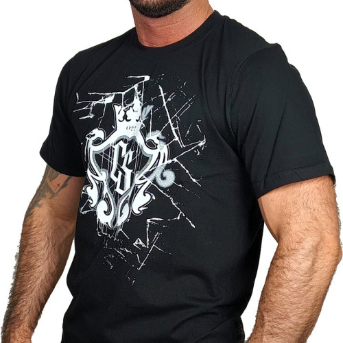 T-SHIRT CZARNY CS HERB BROKEN GLASS