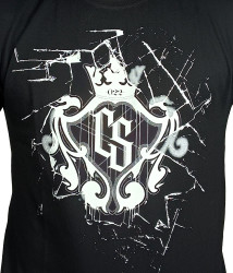 T-SHIRT CZARNY CS HERB BROKEN GLASS