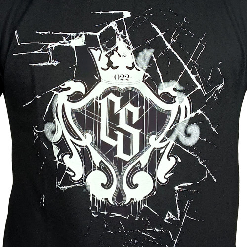 T-SHIRT CZARNY CS HERB BROKEN GLASS