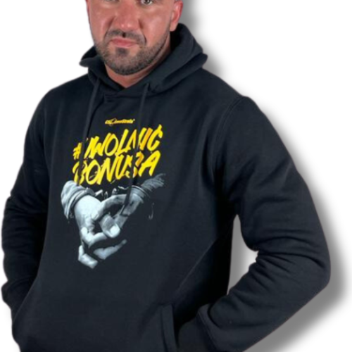 BLUZA KANGUR CIEMNA STREFA UWOLNIĆ BONUSA CZARNA/ ŻÓŁTY