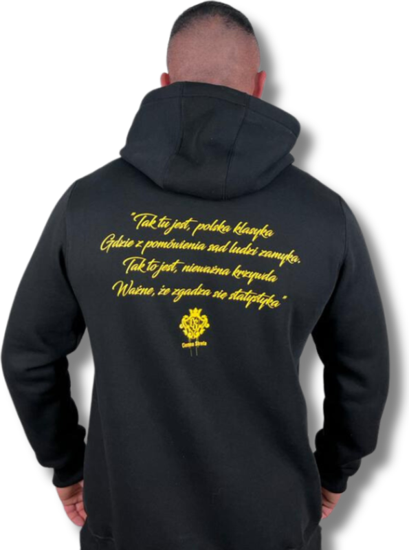 BLUZA KANGUR CIEMNA STREFA UWOLNIĆ BONUSA CZARNA/ ŻÓŁTY