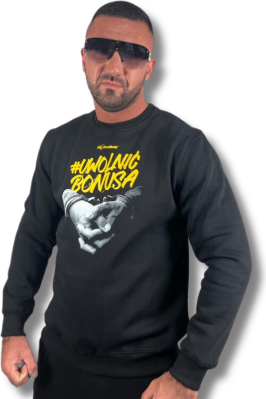 BLUZA KLASYK CIEMNA STREFA UWOLNIĆ BONUSA CZARNA/ ŻÓŁTY