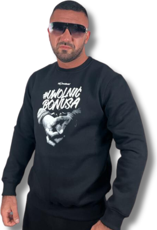 BLUZA KLASYK CIEMNA STREFA UWOLNIC BONUSA CZARNA/ BIAŁY