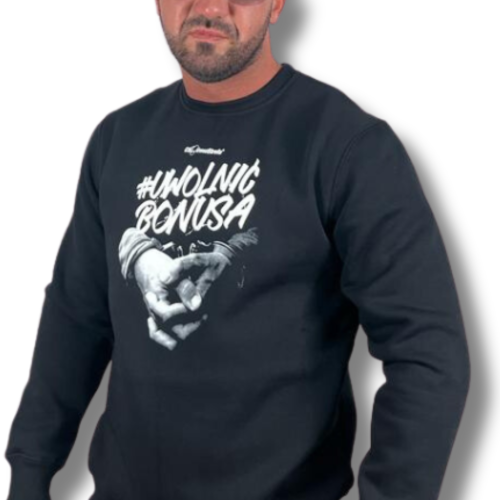 BLUZA KLASYK CIEMNA STREFA UWOLNIC BONUSA CZARNA/ BIAŁY