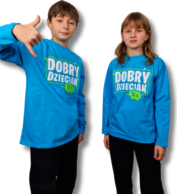 LONGSLEEV DOBRY DZIECIAK TURKUS/ZIELONY