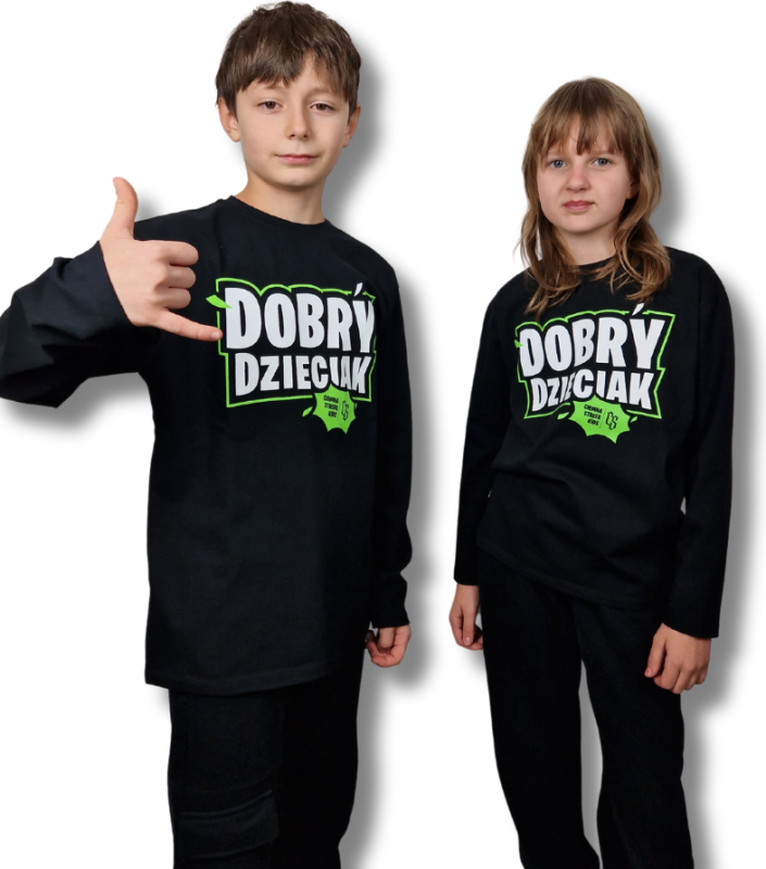 LONGSLEEV DOBRY DZIECIAK CZARNY/ ZIELONY
