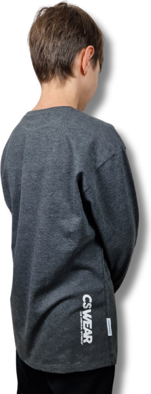 LONGSLEEV DOBRY DZIECIAK GRAFIT/POMARAŃCZ