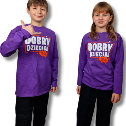 LONGSLEEV DOBRY DZIECIAK FIOLET/POMARAŃCZ