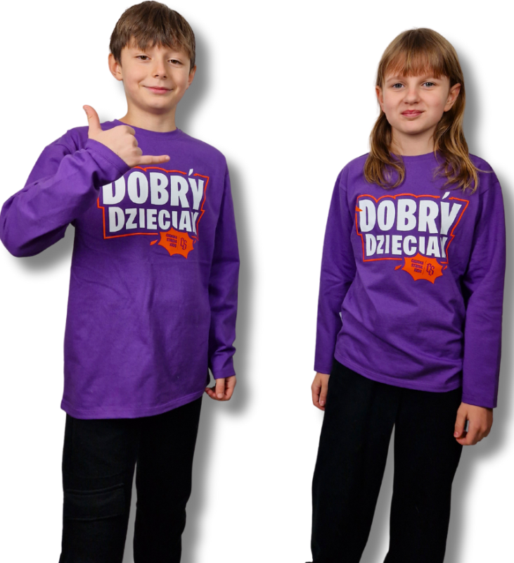 LONGSLEEV DOBRY DZIECIAK FIOLET/POMARAŃCZ