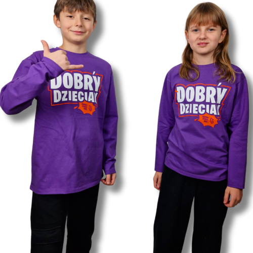 LONGSLEEV DOBRY DZIECIAK FIOLET/POMARAŃCZ