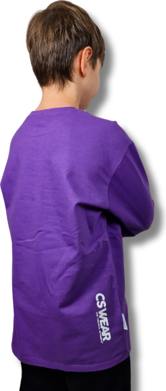 LONGSLEEV DOBRY DZIECIAK FIOLET/POMARAŃCZ