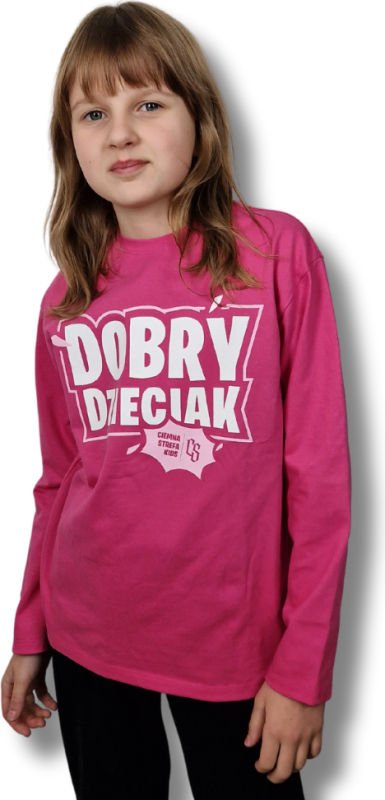 LONGSLEEV DOBRY DZIECIAK RÓŻ/BIAŁY