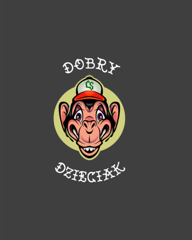 LONGSLEEV DOBRY DZIECIAK ANIMALS GRAFIT/MAŁPA