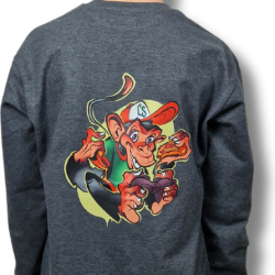 LONGSLEEV DOBRY DZIECIAK ANIMALS GRAFIT/MAŁPA