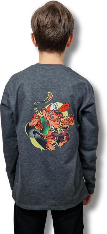 LONGSLEEV DOBRY DZIECIAK ANIMALS GRAFIT/MAŁPA