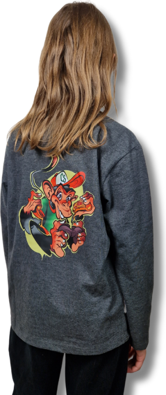 LONGSLEEV DOBRY DZIECIAK ANIMALS GRAFIT/MAŁPA