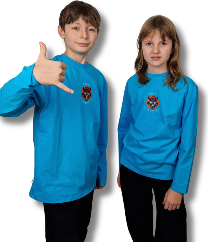 LONGSLEEV DOBRY DZIECIAK ANIMALS TURKUS/ NOSOROŻEC