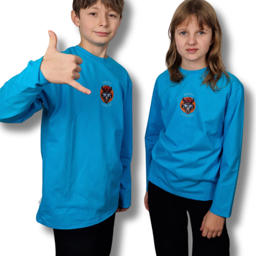 LONGSLEEV DOBRY DZIECIAK ANIMALS TURKUS/ NOSOROŻEC