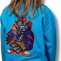 LONGSLEEV DOBRY DZIECIAK ANIMALS TURKUS/ NOSOROŻEC