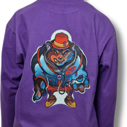 LONGSLEEV DOBRY DZIECIAK ANIMALS FIOLET/NIEDŹWIEDŹ