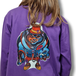 LONGSLEEV DOBRY DZIECIAK ANIMALS FIOLET/NIEDŹWIEDŹ