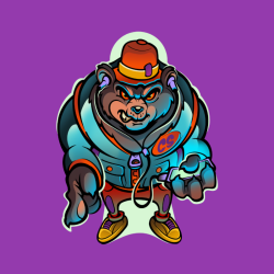 LONGSLEEV DOBRY DZIECIAK ANIMALS FIOLET/NIEDŹWIEDŹ