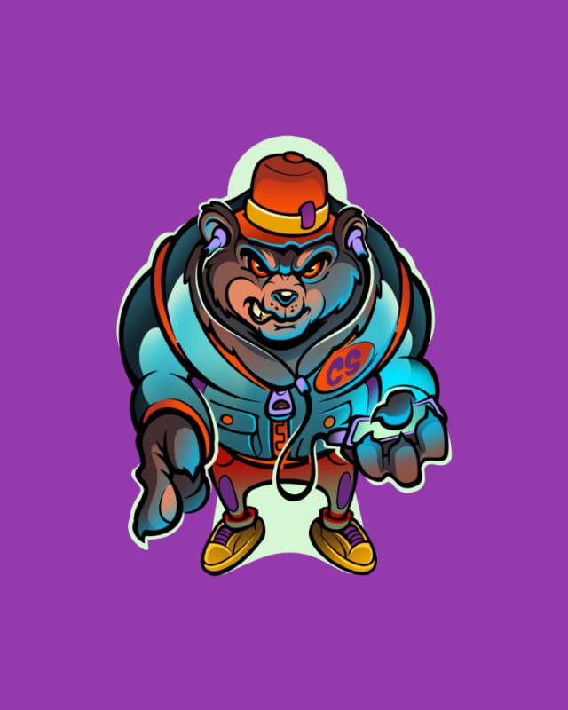 LONGSLEEV DOBRY DZIECIAK ANIMALS FIOLET/NIEDŹWIEDŹ