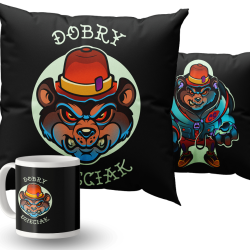 ZESTAW DOBRY DZIECIAK ANIMALS NIEDŹWIEDŹ POSZEWKA (BEZ WKŁADU) + KUBEK CERAMICZNY