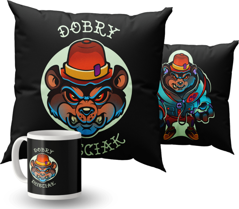 ZESTAW DOBRY DZIECIAK ANIMALS NIEDŹWIEDŹ POSZEWKA (BEZ WKŁADU) + KUBEK CERAMICZNY