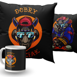 ZESTAW DOBRY DZIECIAK ANIMALS NOSOROŻEC POSZEWKA (BEZ WKŁADU) + KUBEK CERAMICZNY