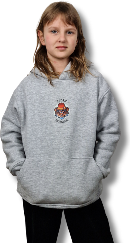 BLUZA KANGUR DOBRY DZIECIAK ANIMALS SZARA/ NIEDŹWIEDŹ