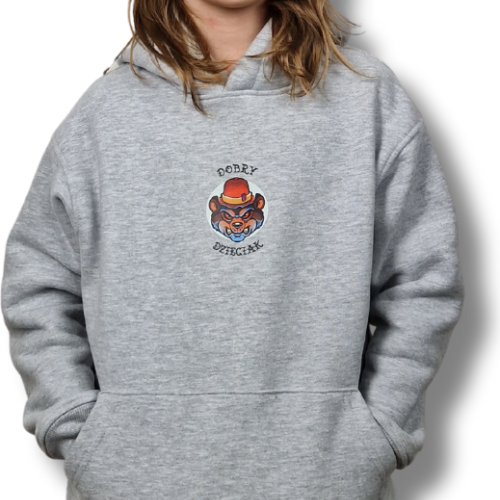 BLUZA KANGUR DOBRY DZIECIAK ANIMALS SZARA/ NIEDŹWIEDŹ