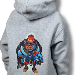 BLUZA KANGUR DOBRY DZIECIAK ANIMALS SZARA/ NIEDŹWIEDŹ