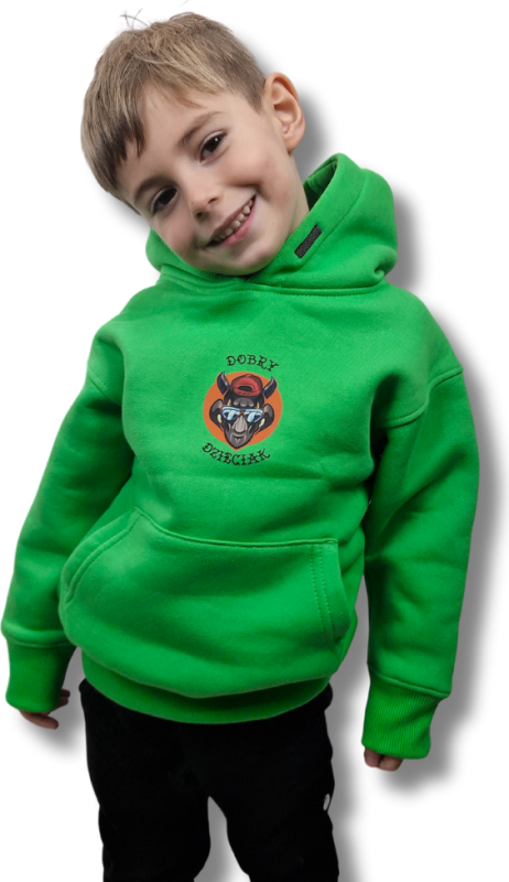 BLUZA KANGUR DOBRY DZIECIAK ANIMALS ZIELONA/ NOSOROŻEC