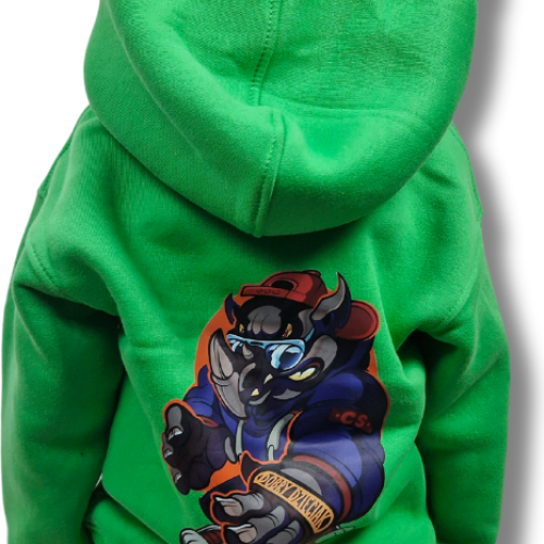 BLUZA KANGUR DOBRY DZIECIAK ANIMALS ZIELONA/ NOSOROŻEC