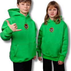 BLUZA KANGUR DOBRY DZIECIAK ANIMALS ZIELONA/ NOSOROŻEC