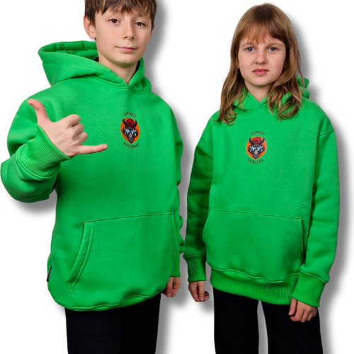 BLUZA KANGUR DOBRY DZIECIAK ANIMALS ZIELONA/ NOSOROŻEC