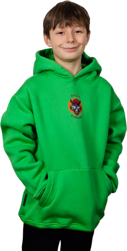 BLUZA KANGUR DOBRY DZIECIAK ANIMALS ZIELONA/ NOSOROŻEC