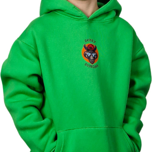 BLUZA KANGUR DOBRY DZIECIAK ANIMALS ZIELONA/ NOSOROŻEC
