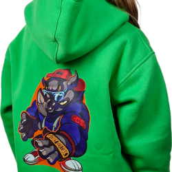 BLUZA KANGUR DOBRY DZIECIAK ANIMALS ZIELONA/ NOSOROŻEC