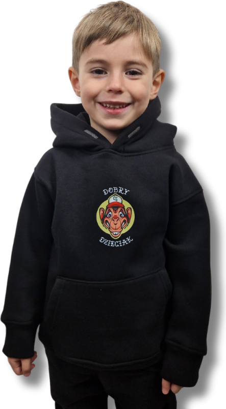 BLUZA KANGUR DOBRY DZIECIAK ANIMALS CZARNA/ MAŁPA