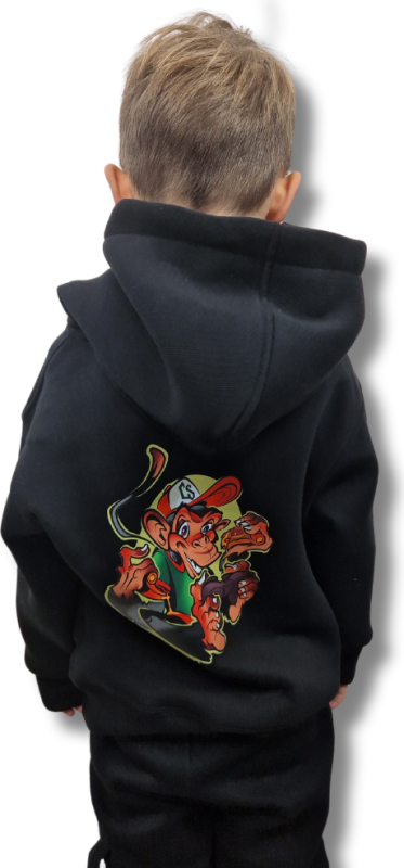 BLUZA KANGUR DOBRY DZIECIAK ANIMALS CZARNA/ MAŁPA