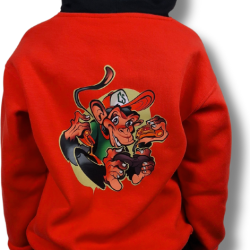 BLUZA KANGUR DOBRY DZIECIAK ANIMALS KORAL/CZARNY/MAŁPA