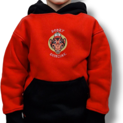 BLUZA KANGUR DOBRY DZIECIAK ANIMALS KORAL/CZARNY/MAŁPA