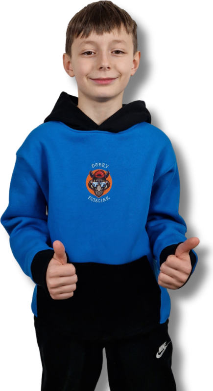 BLUZA KANGUR DOBRY DZIECIAK ANIMALS NIEBIESKI/CZARNY/NOSOROŻEC